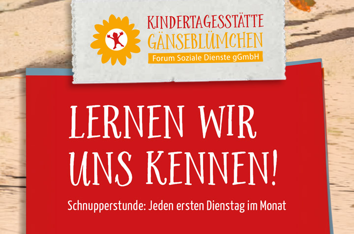 Schnuppertag Kita Gänseblümchen. Jeden Dienstag im Monat